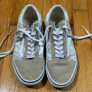 Vans Beige and White Women's Sneakers